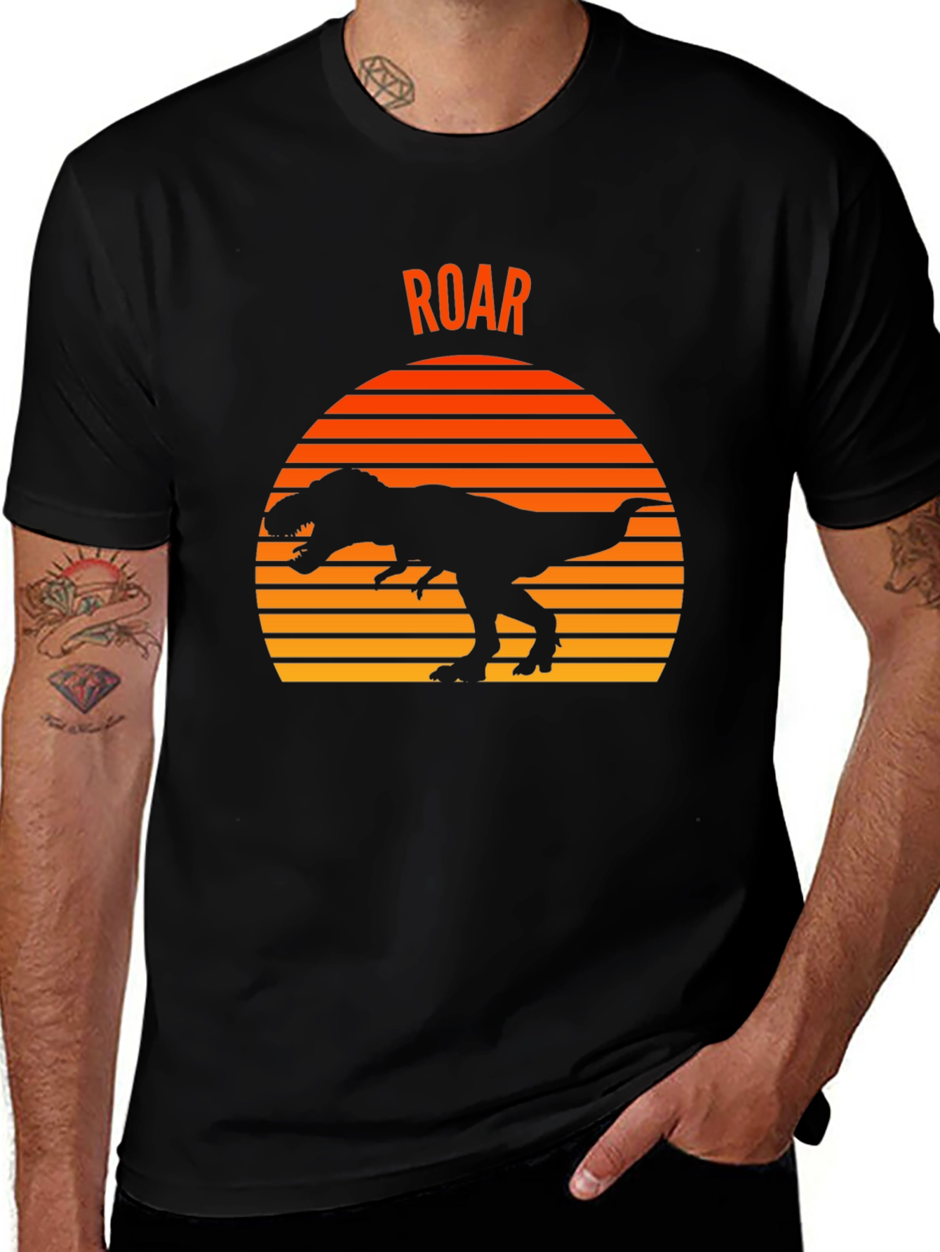 Dino Sunset T-Shirt - Black