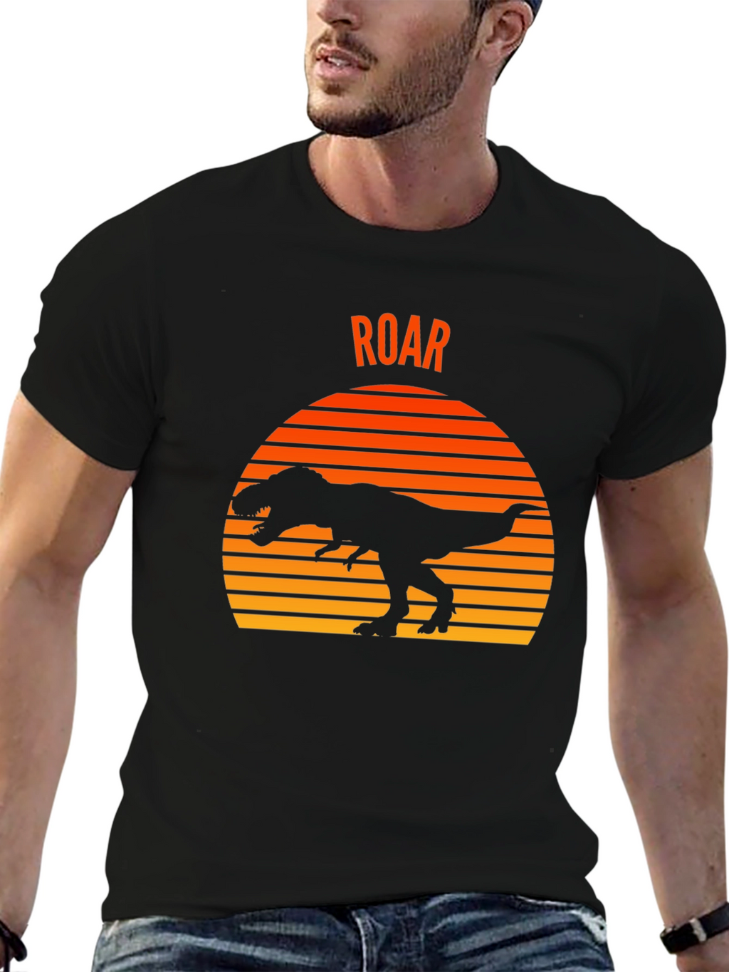 Dino Sunset T-Shirt - Black