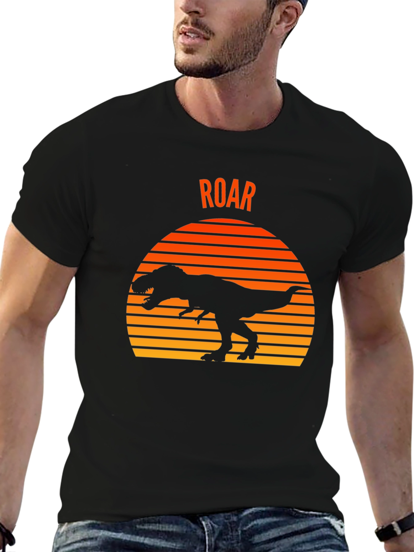 Dino Sunset T-Shirt - Black