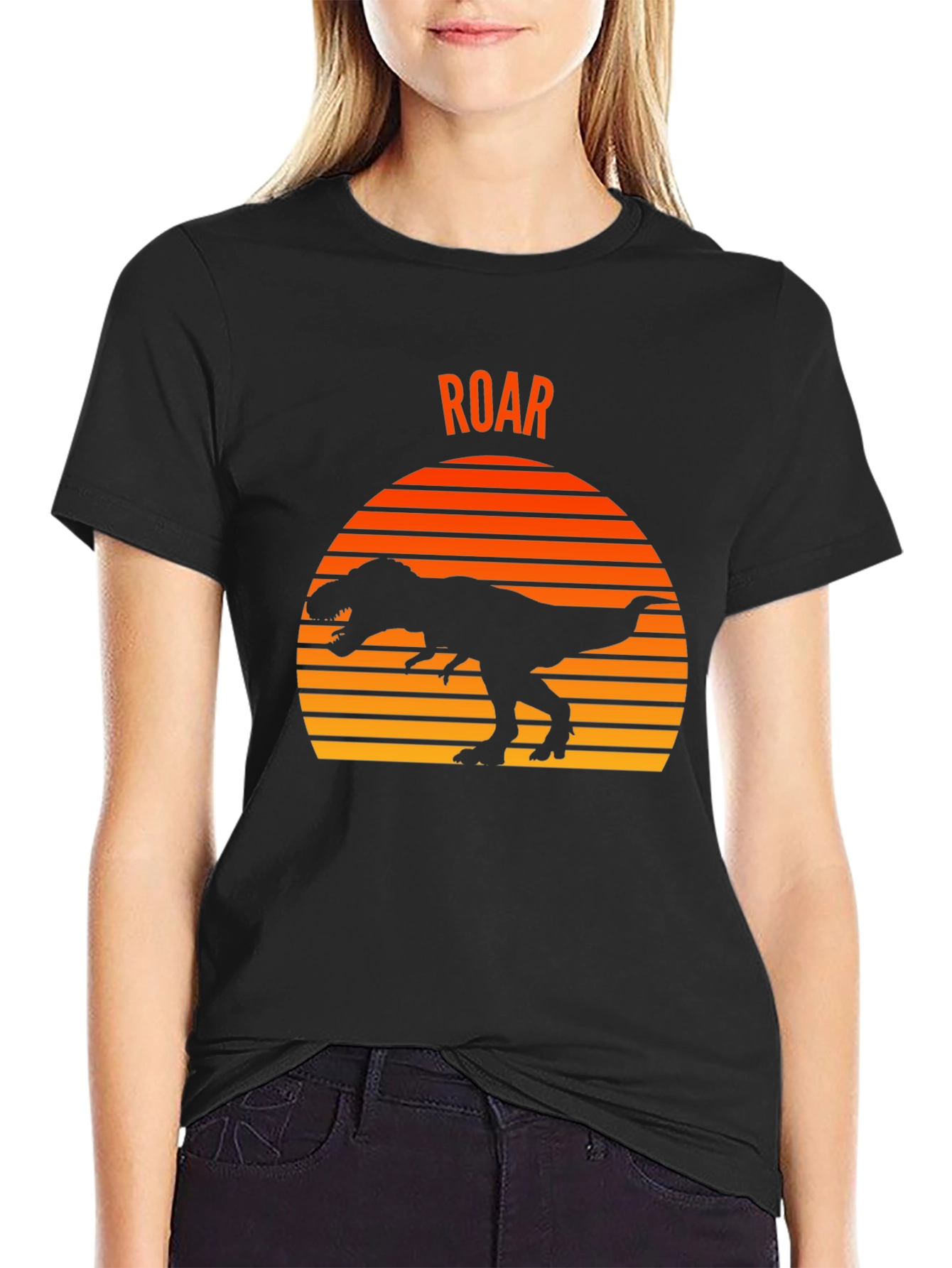 Dino Sunset T-Shirt - Black