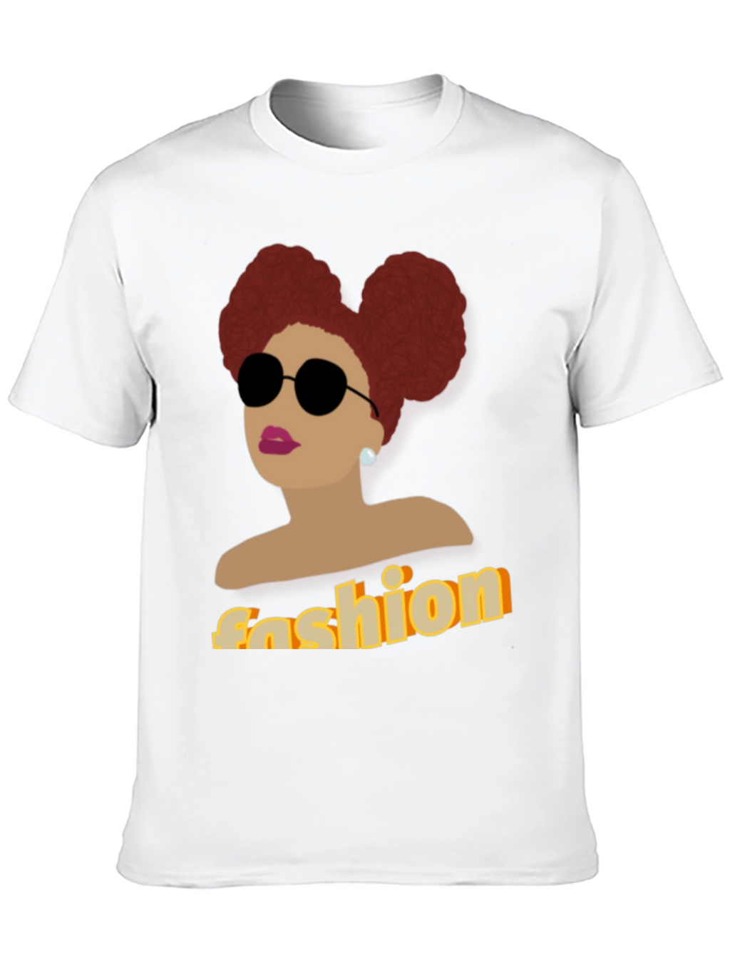 Fashion Afro Woman Graphic Black T-Shirt
