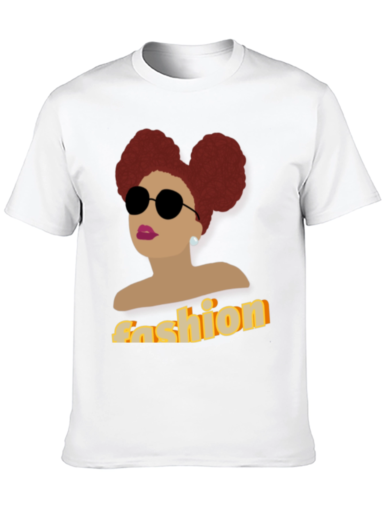 Fashion Afro Woman Graphic Black T-Shirt