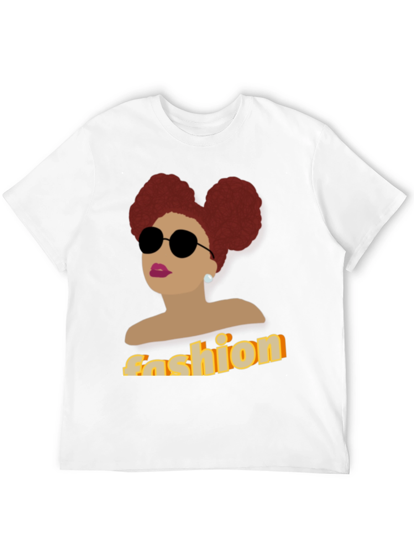 Fashion Afro Woman Graphic Black T-Shirt