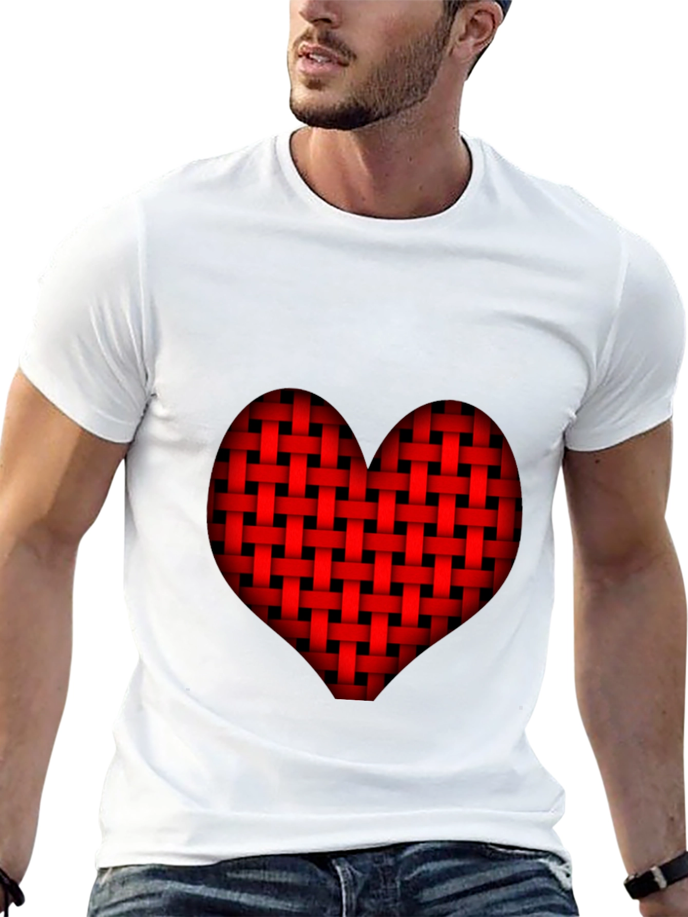 Woven Heart Graphic Tee - Black