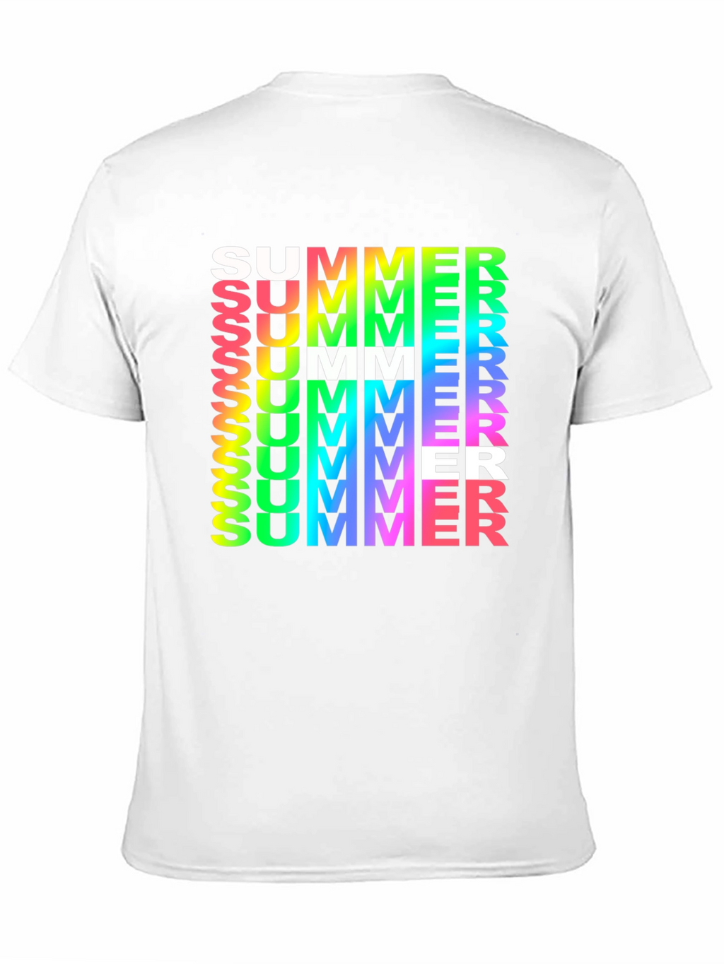 Summer Vibes Graphic Tee - Rainbow Text Black Shirt