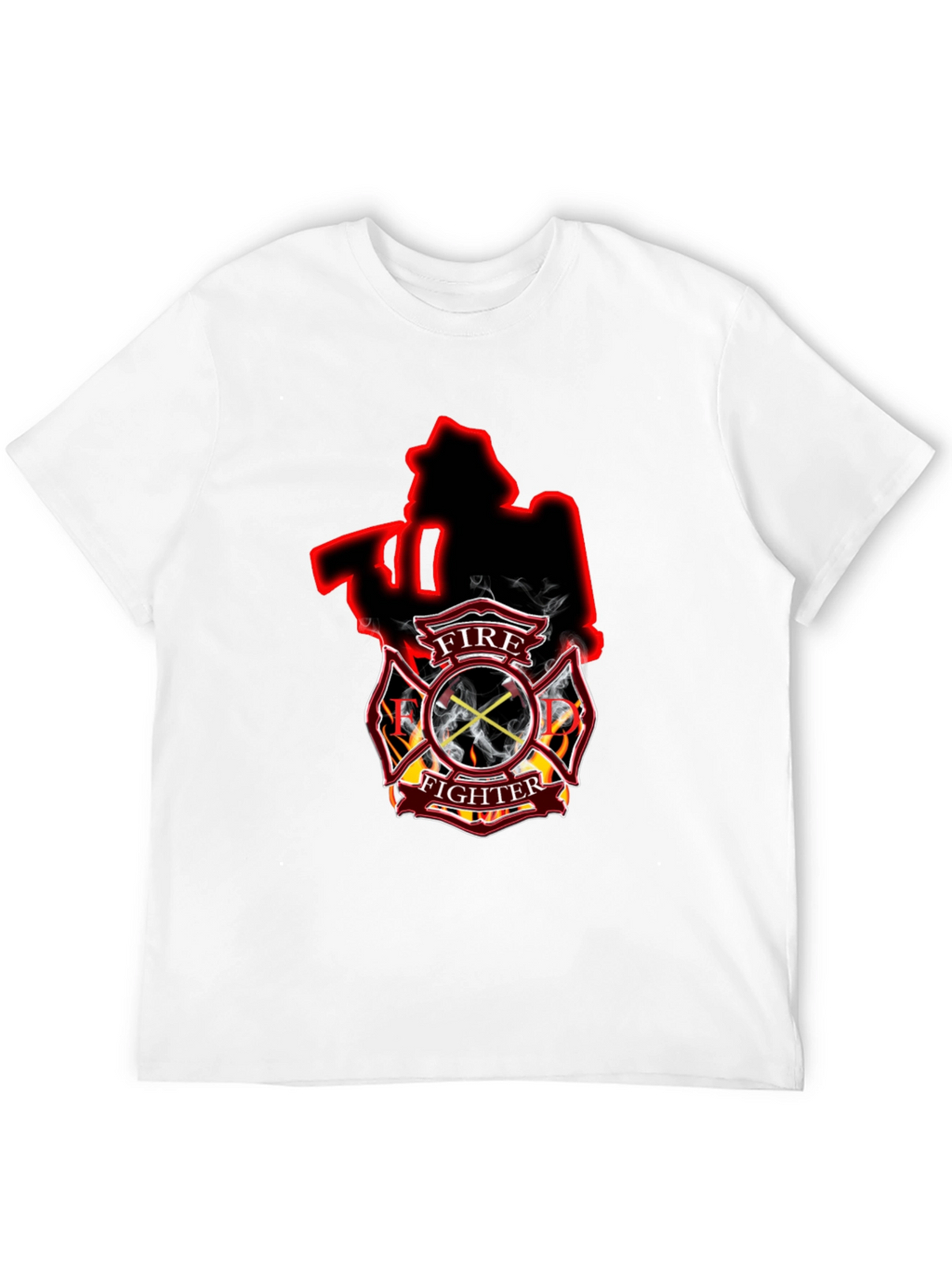 Firefighter Axe Shield Black T-Shirt