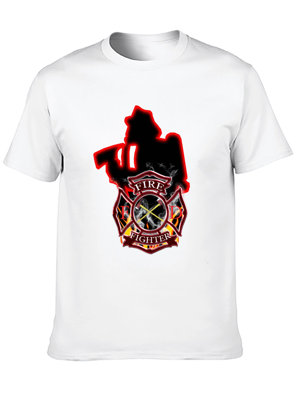 Firefighter Axe Shield Black T-Shirt
