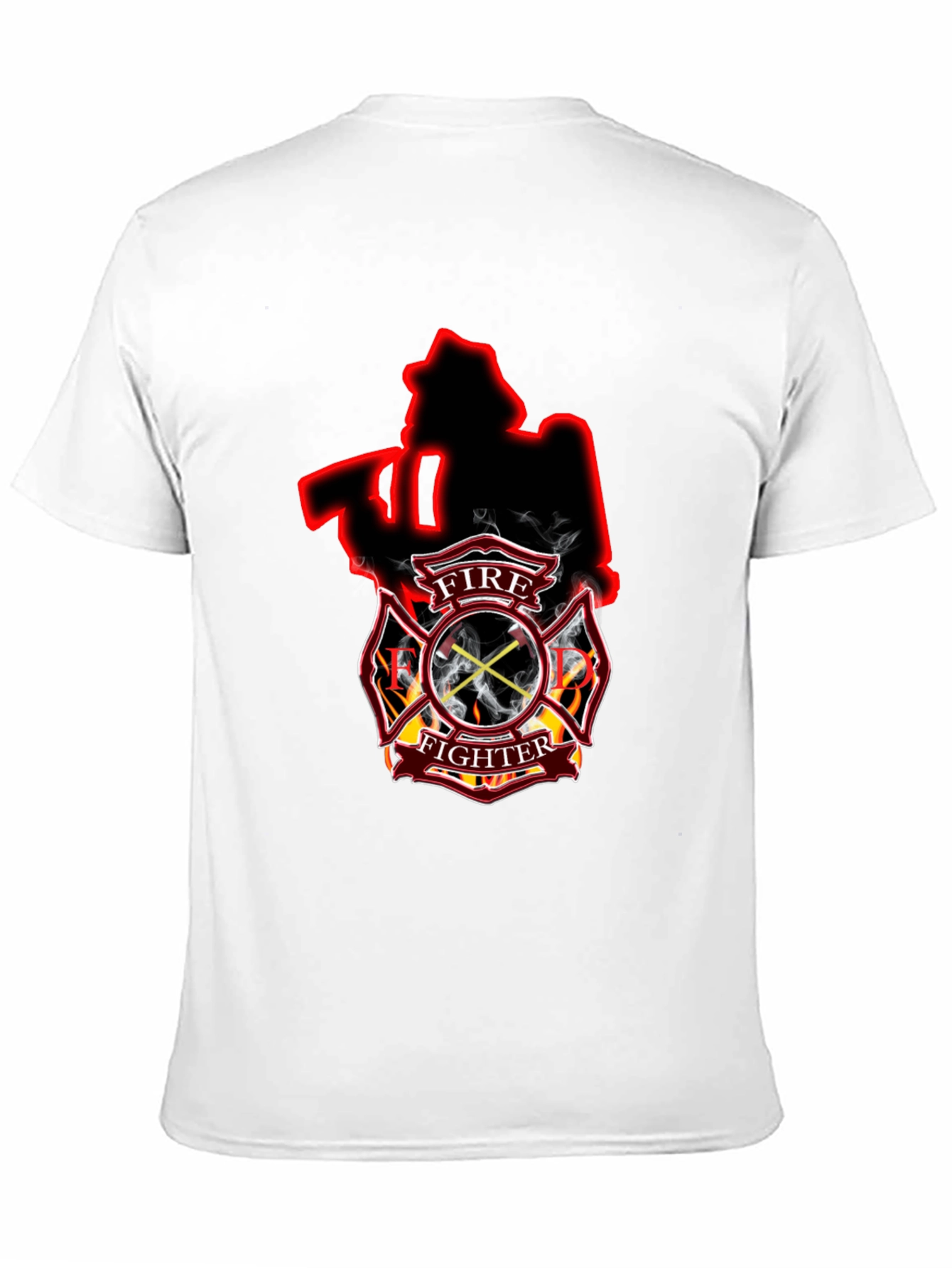 Firefighter Axe Shield Black T-Shirt