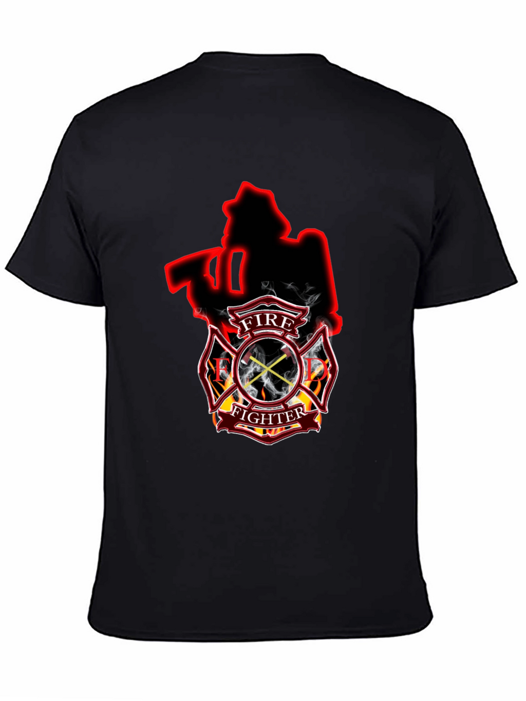 Firefighter Axe Shield Black T-Shirt