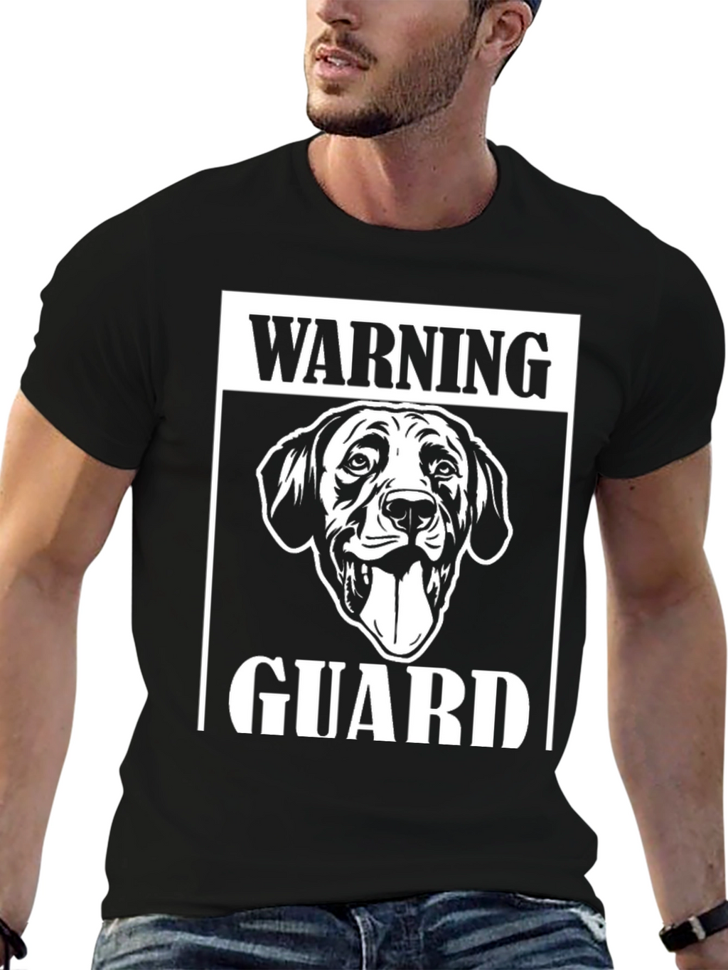Warning Guard Dog Graphic T-Shirt