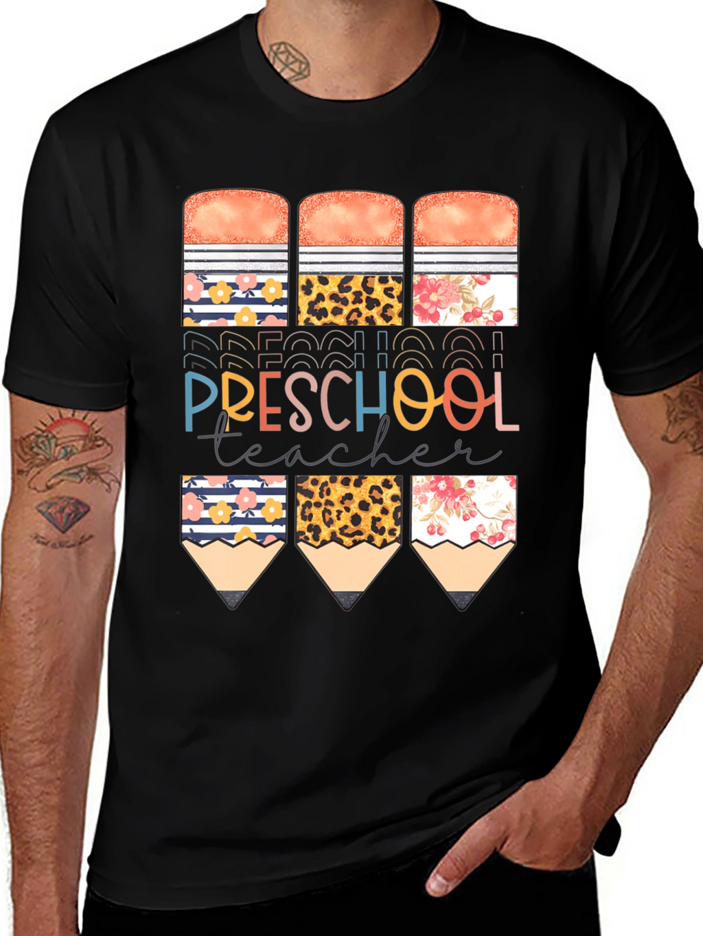 Preschool Teacher Pencil T-Shirt
