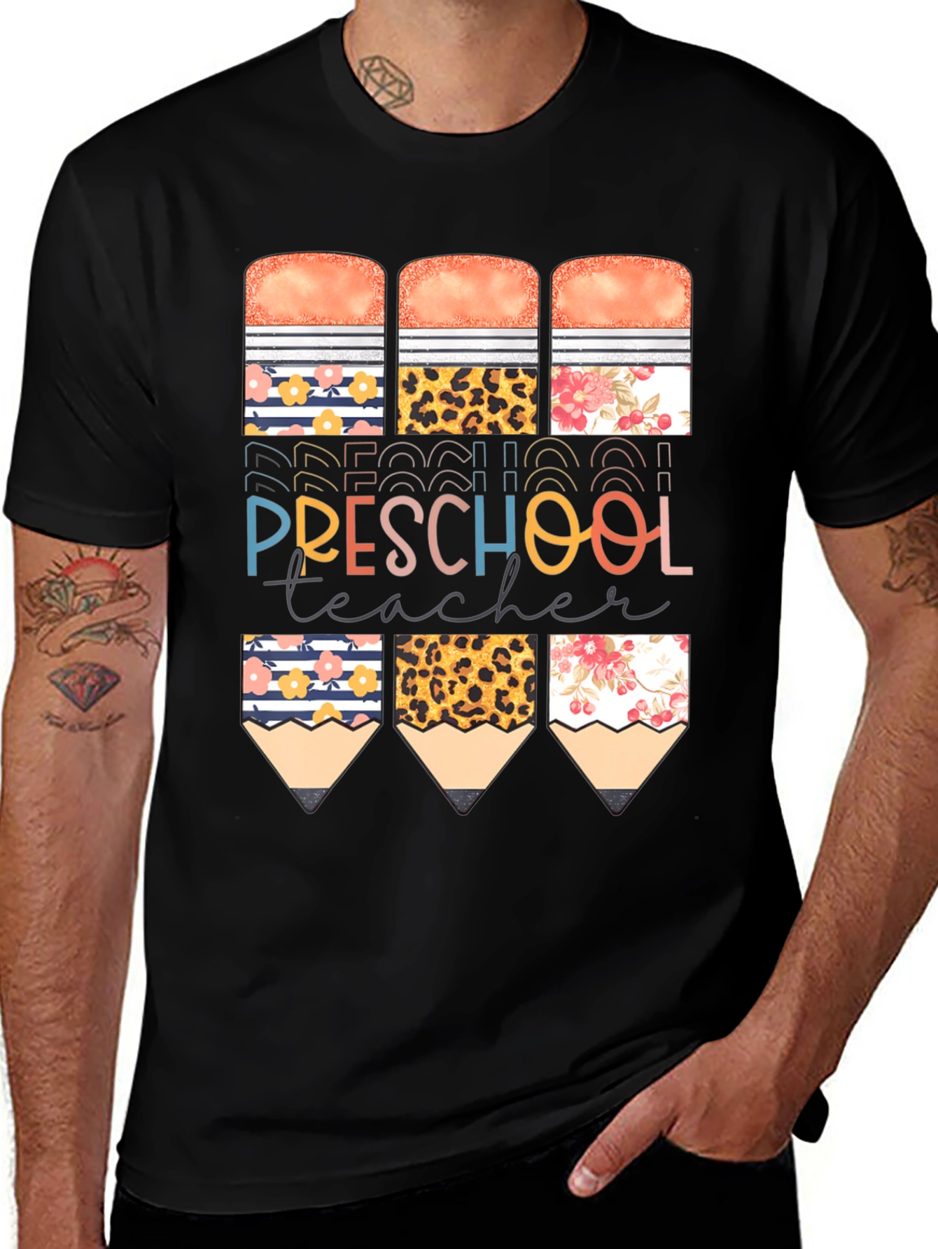 Preschool Teacher Pencil T-Shirt