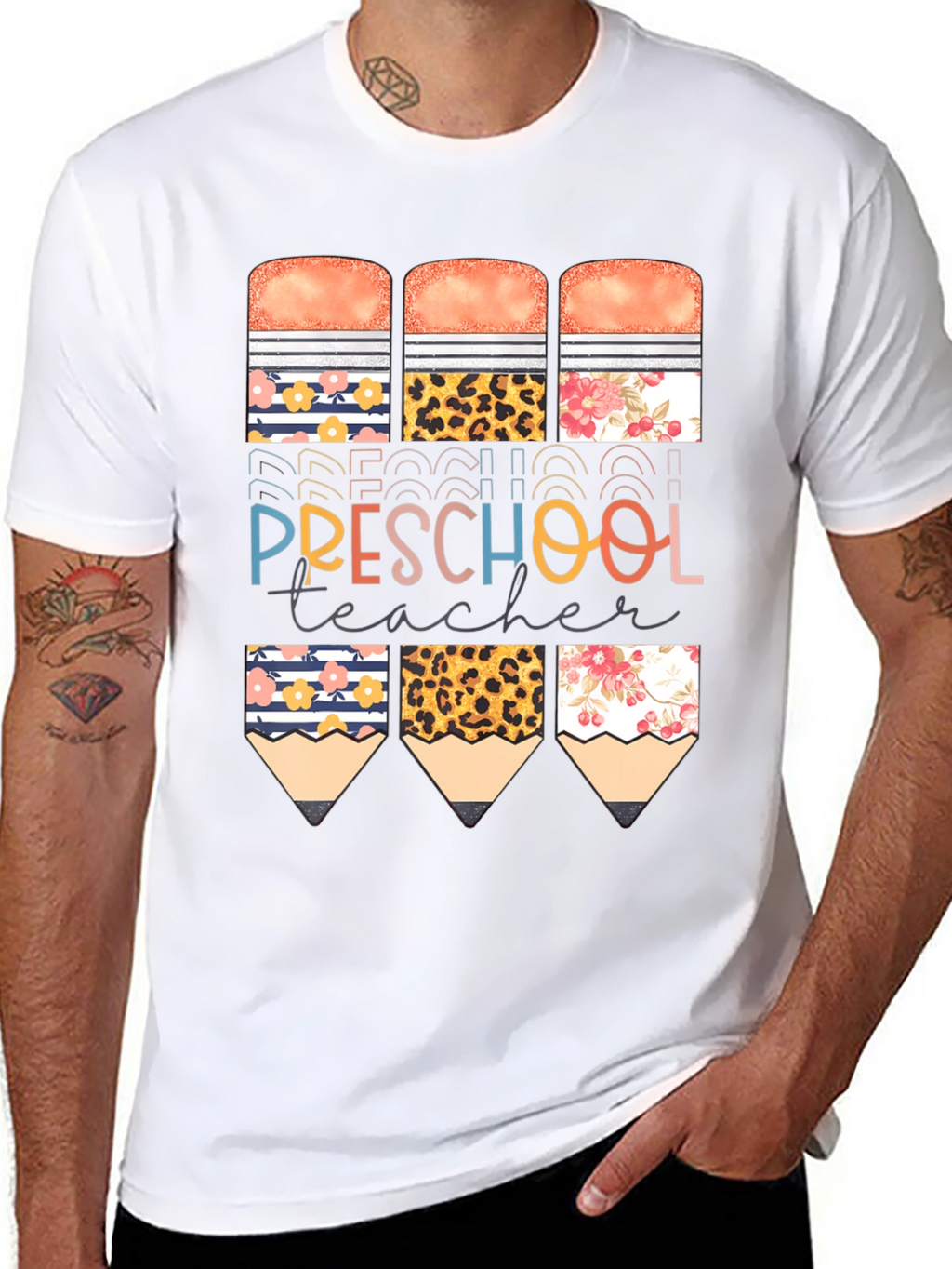Preschool Teacher Pencil T-Shirt