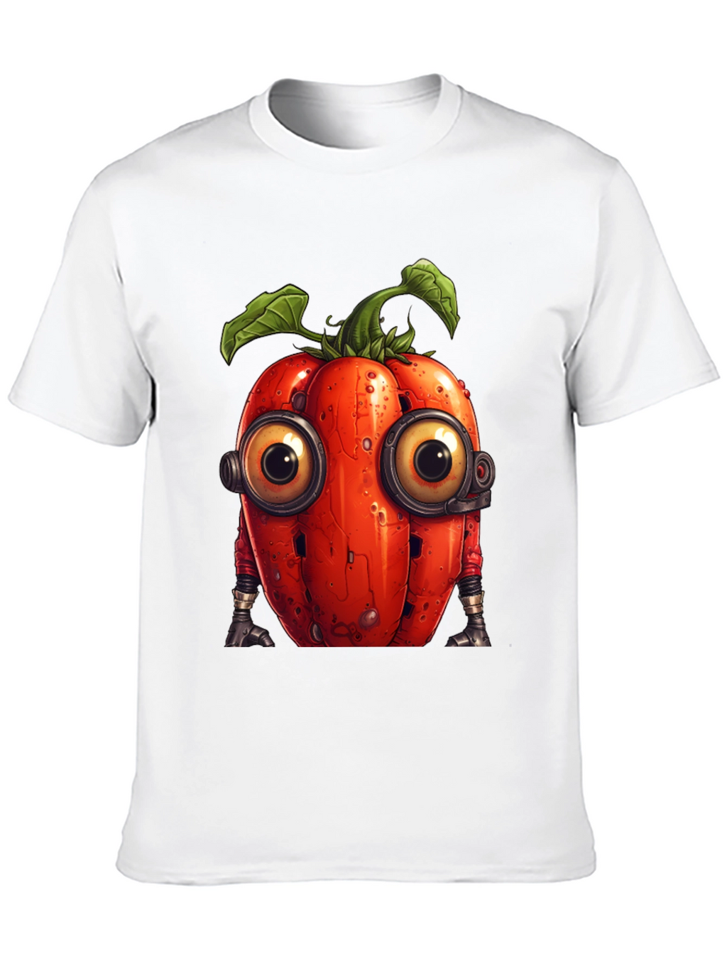 Robotic Tomato Graphic Tee - Unique Sci-Fi Style