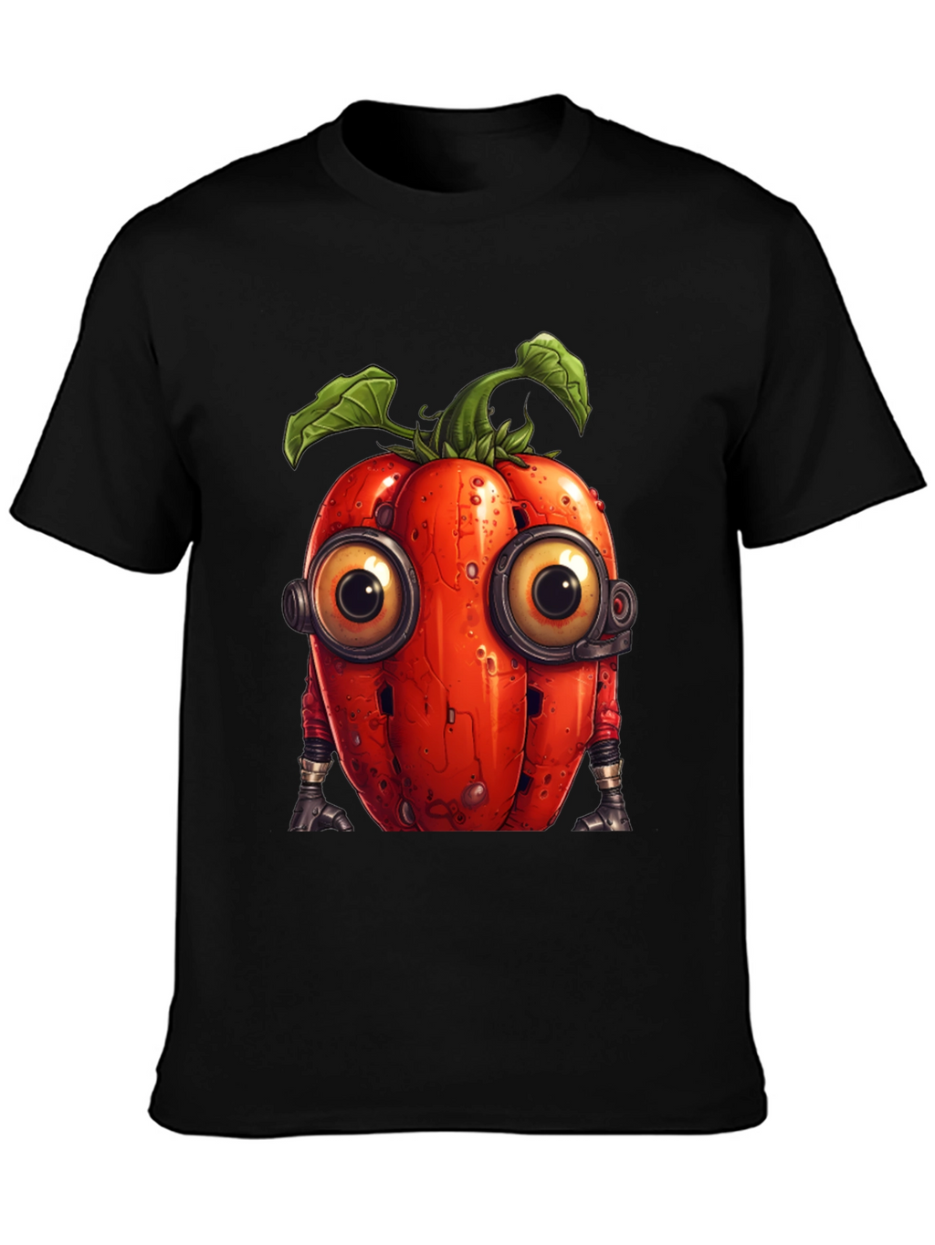 Robotic Tomato Graphic Tee - Unique Sci-Fi Style