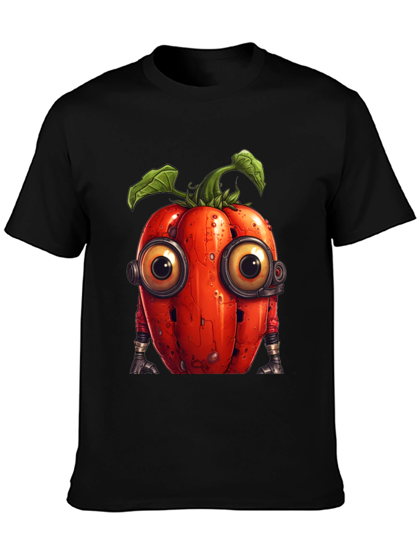 Robotic Tomato Graphic Tee - Unique Sci-Fi Style