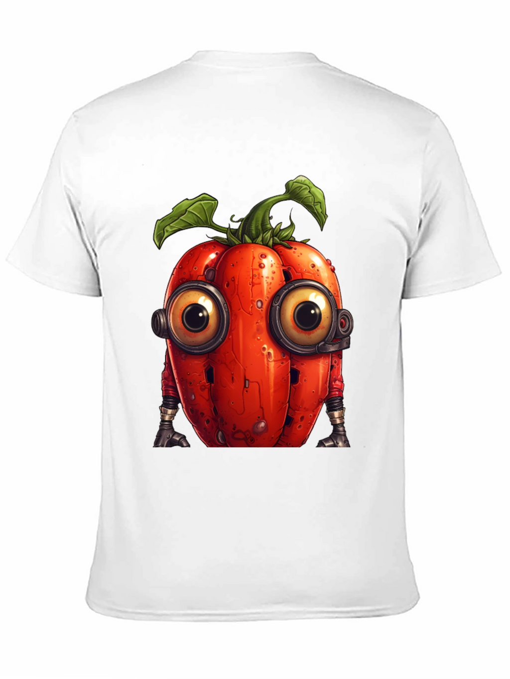 Robotic Tomato Graphic Tee - Unique Sci-Fi Style
