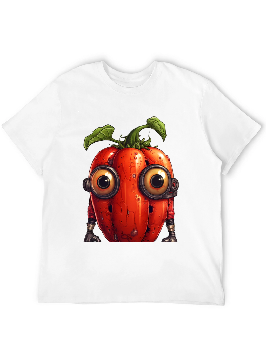 Robotic Tomato Graphic Tee - Unique Sci-Fi Style