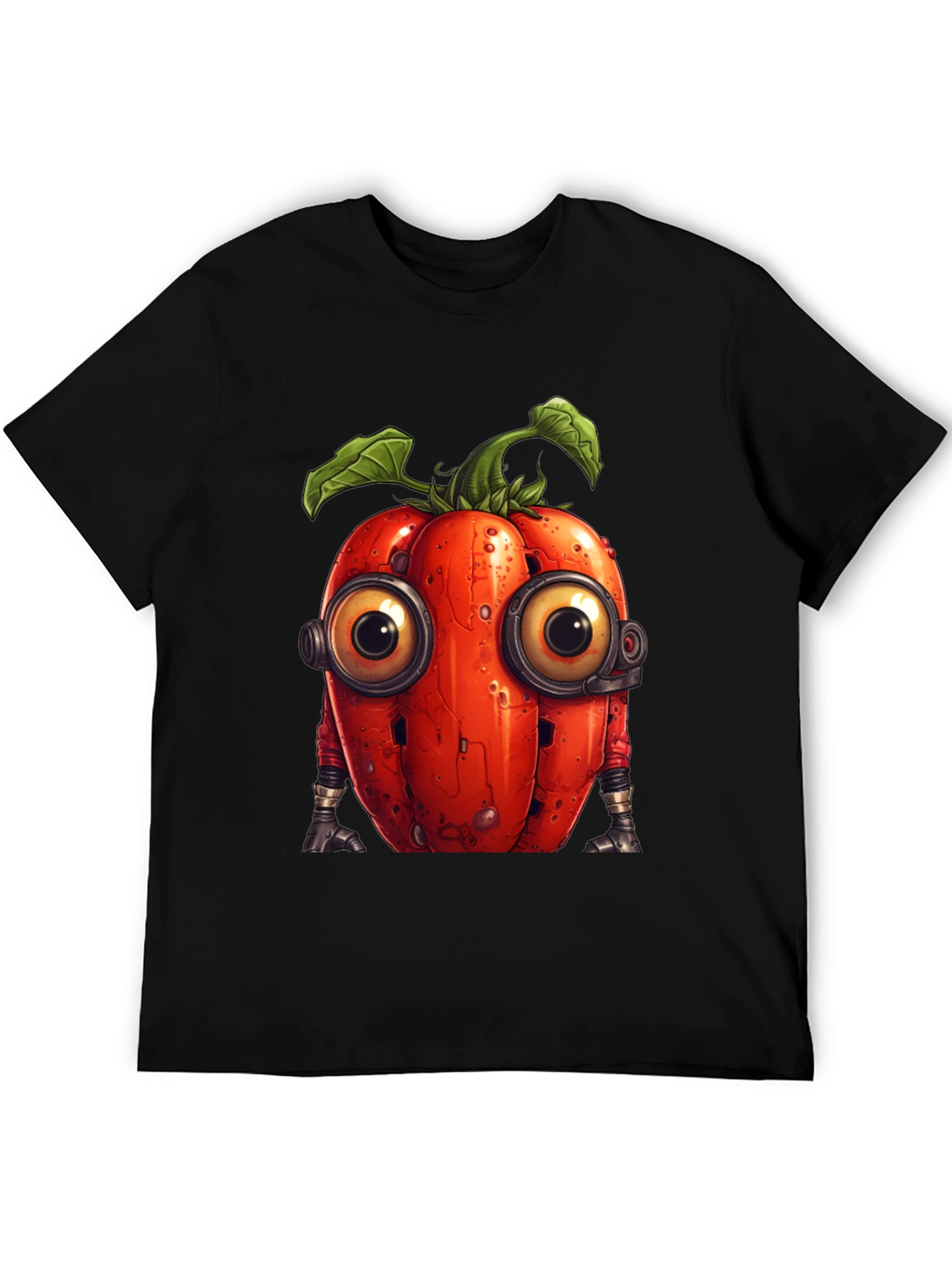 Robotic Tomato Graphic Tee - Unique Sci-Fi Style