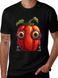 Robotic Tomato Graphic Tee - Unique Sci-Fi Style