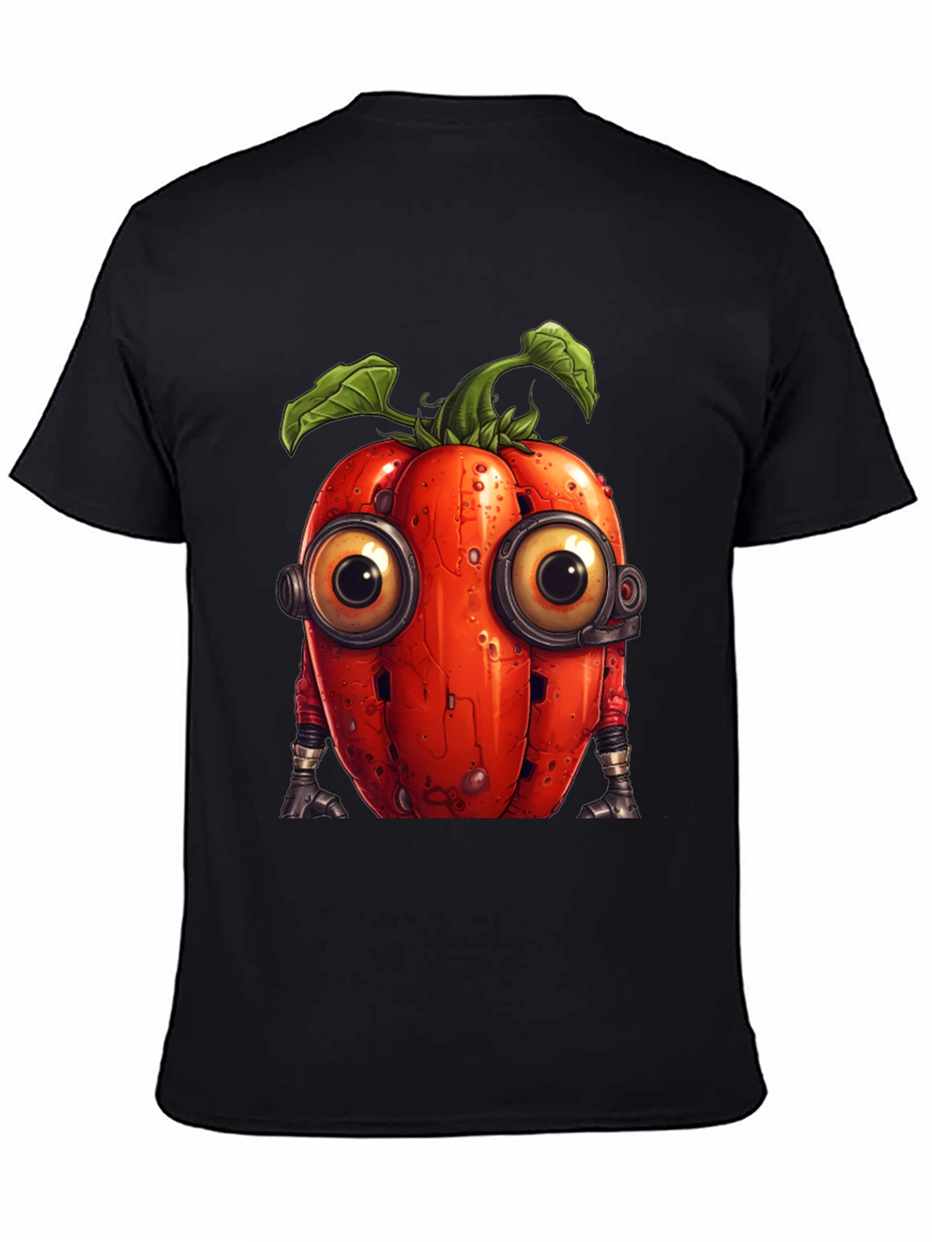Robotic Tomato Graphic Tee - Unique Sci-Fi Style