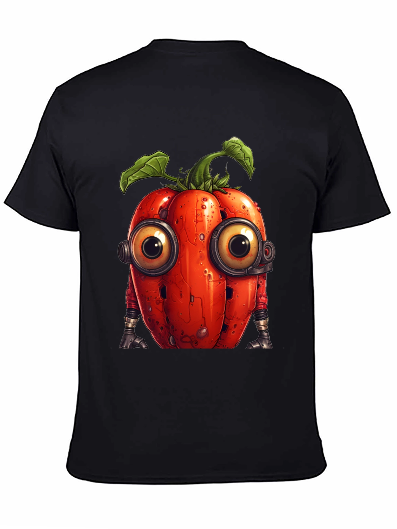 Robotic Tomato Graphic Tee - Unique Sci-Fi Style