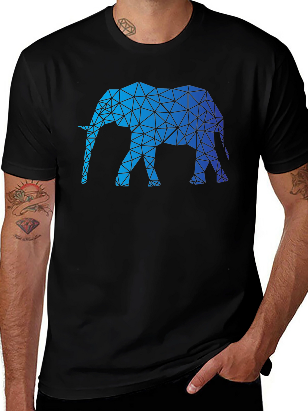 Geometric Elephant Graphic Tee - Modern Animal Print