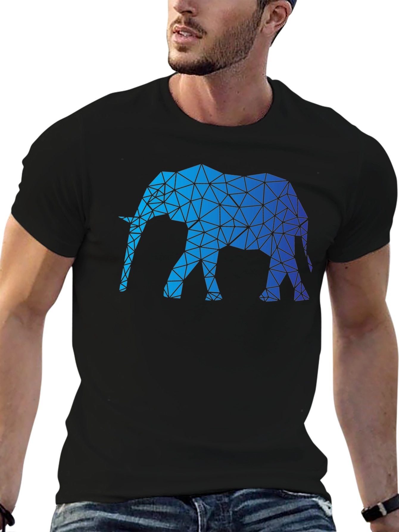 Geometric Elephant Graphic Tee - Modern Animal Print
