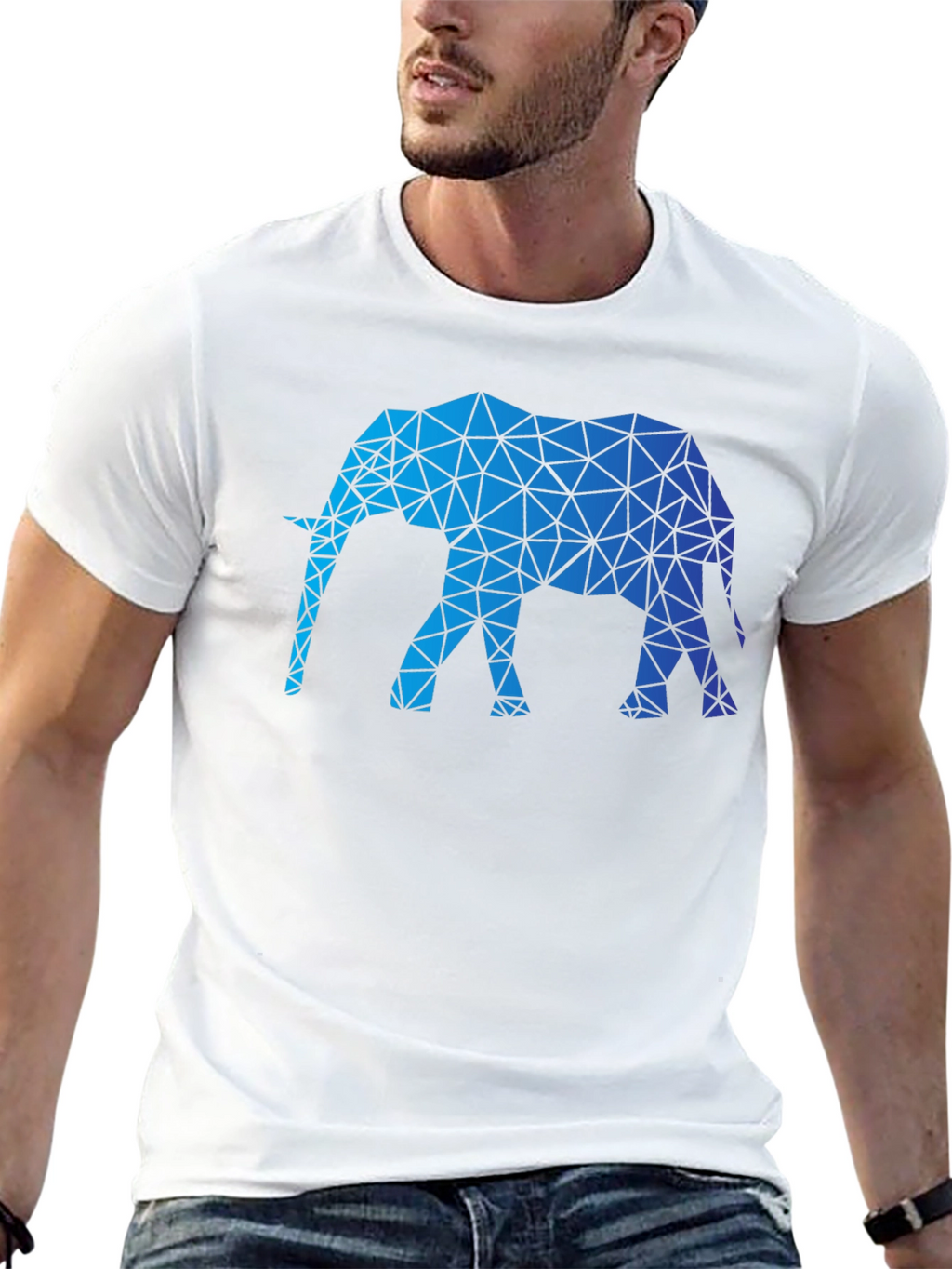 Geometric Elephant Graphic Tee - Modern Animal Print