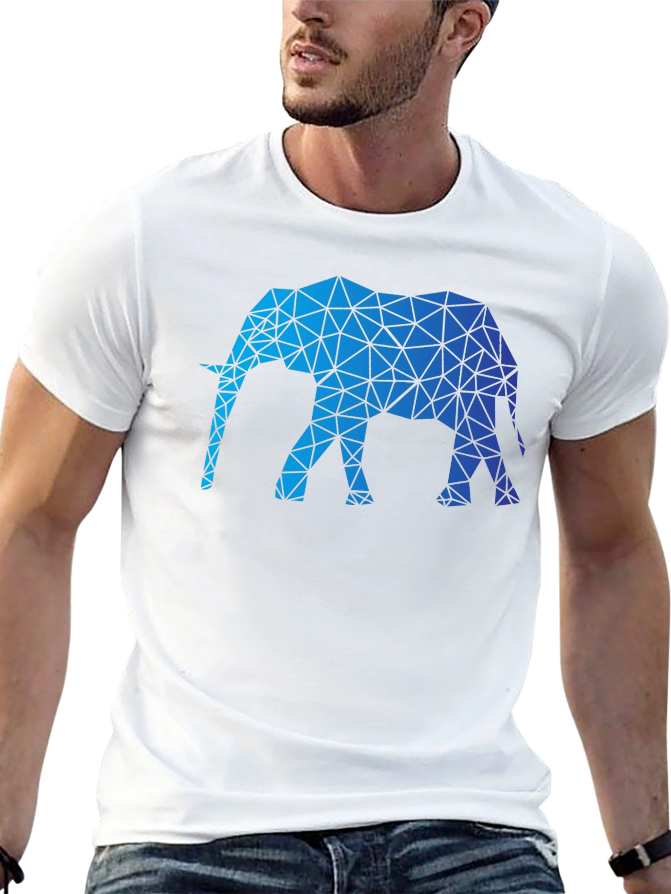 Geometric Elephant Graphic Tee - Modern Animal Print