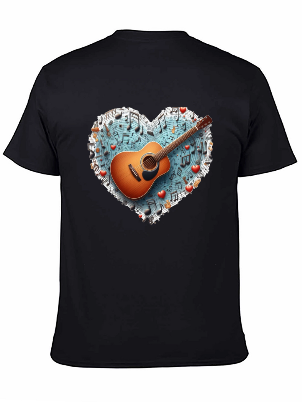 Music Lovers Guitar Heart T-Shirt