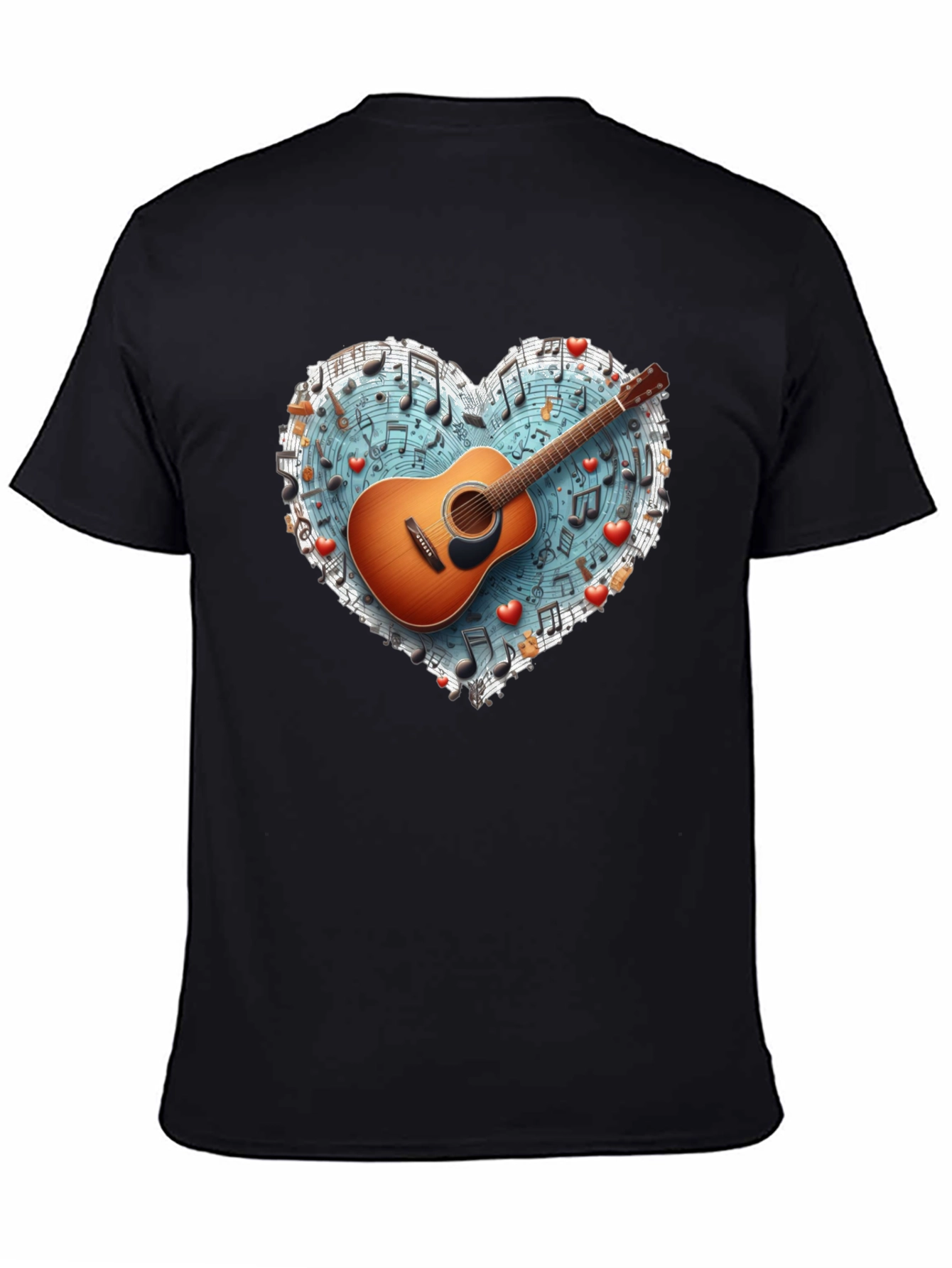 Music Lovers Guitar Heart T-Shirt