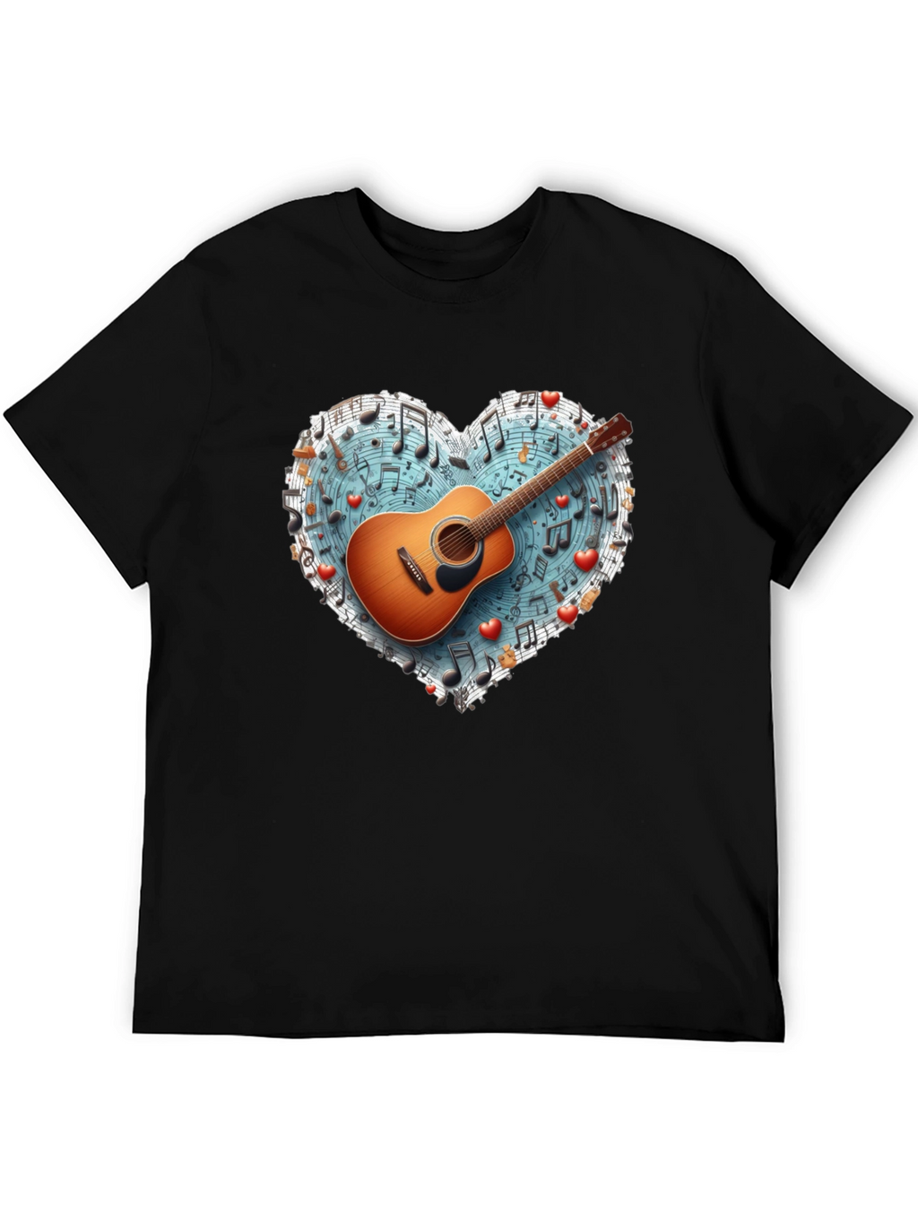 Music Lovers Guitar Heart T-Shirt