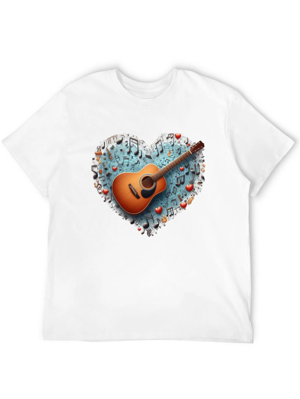 Music Lovers Guitar Heart T-Shirt