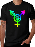 Transgender Pride Fist Rainbow T-Shirt