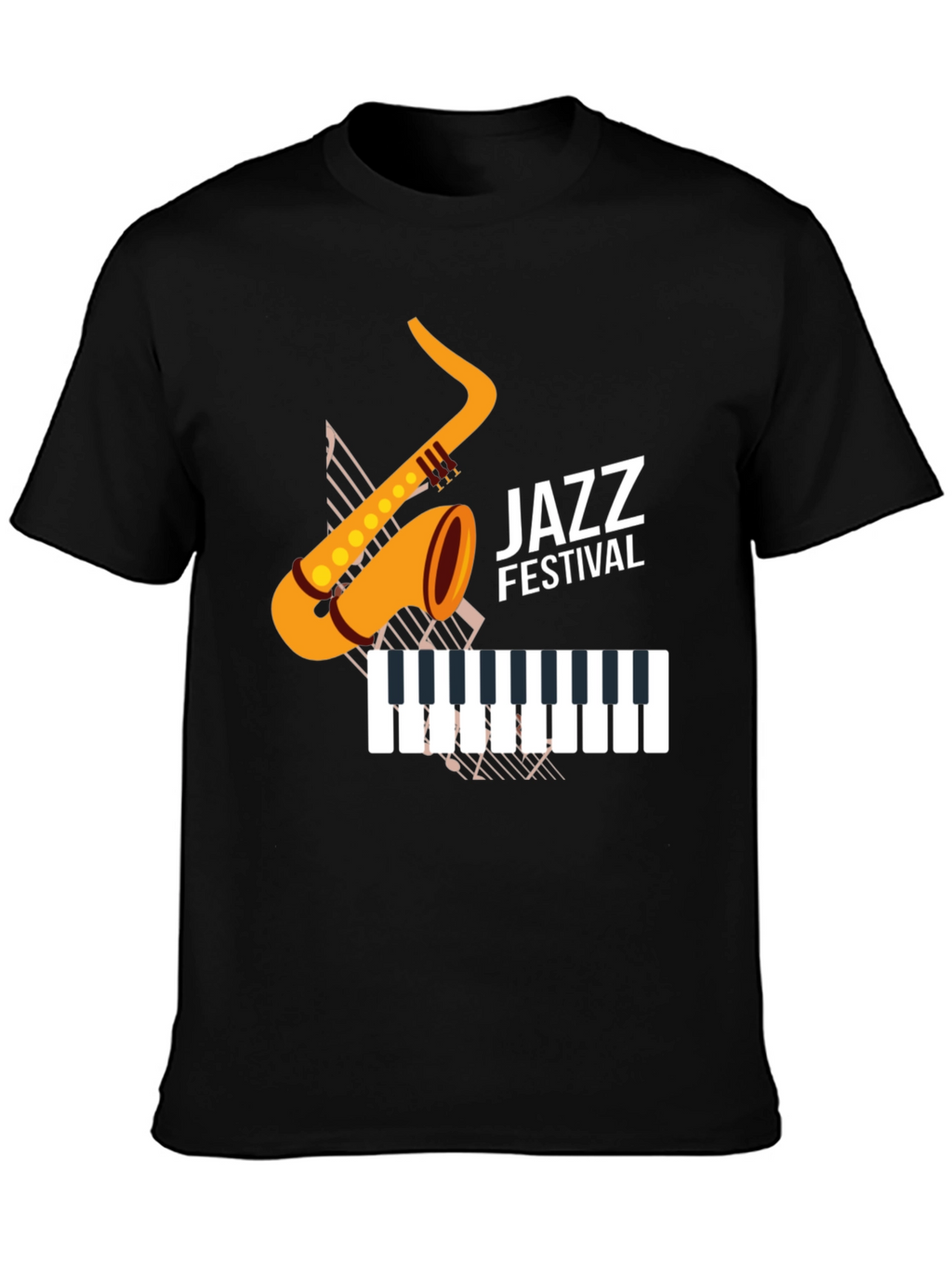 Jazz Festival Graphic Tee - Black Cotton Blend