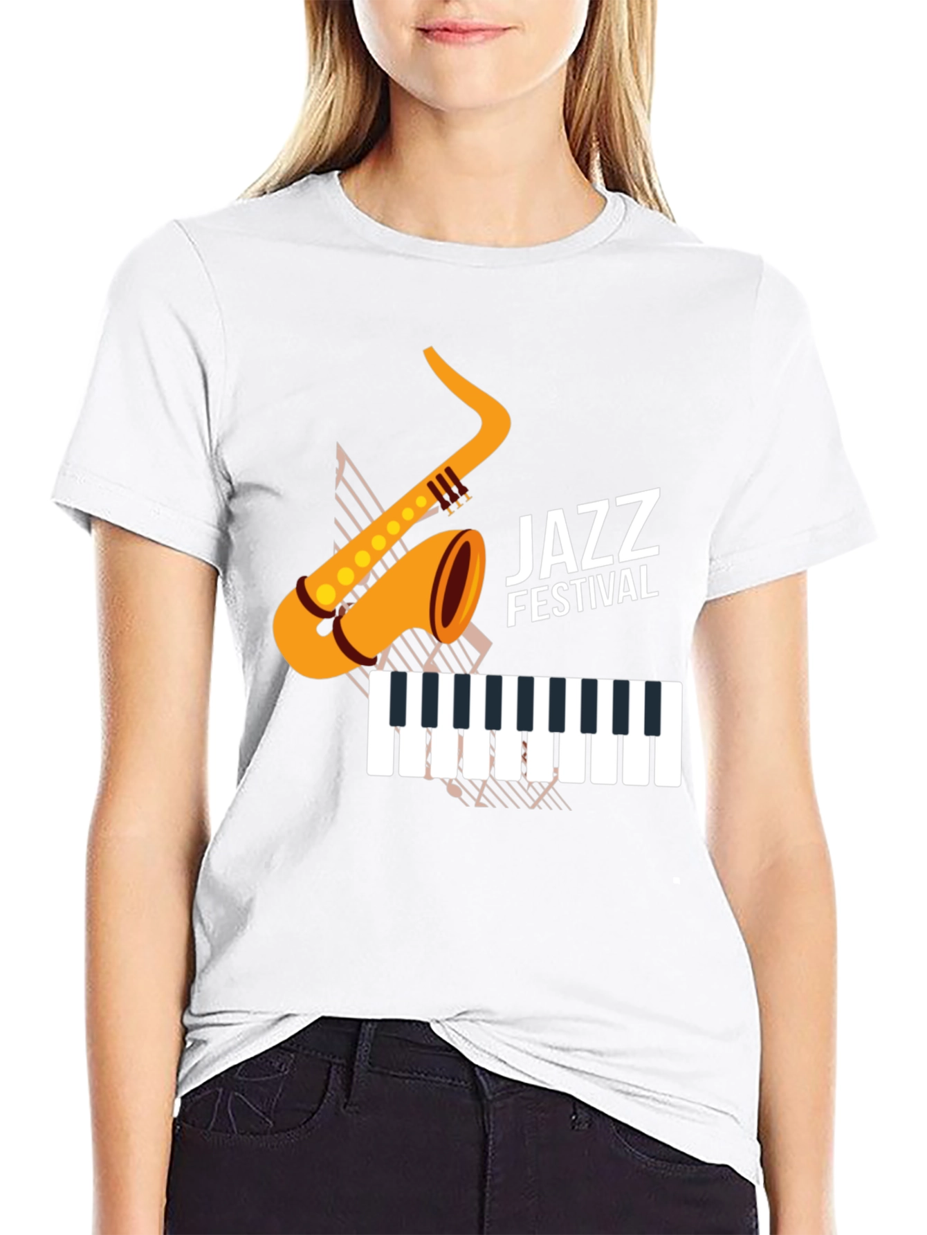 Jazz Festival Graphic Tee - Black Cotton Blend
