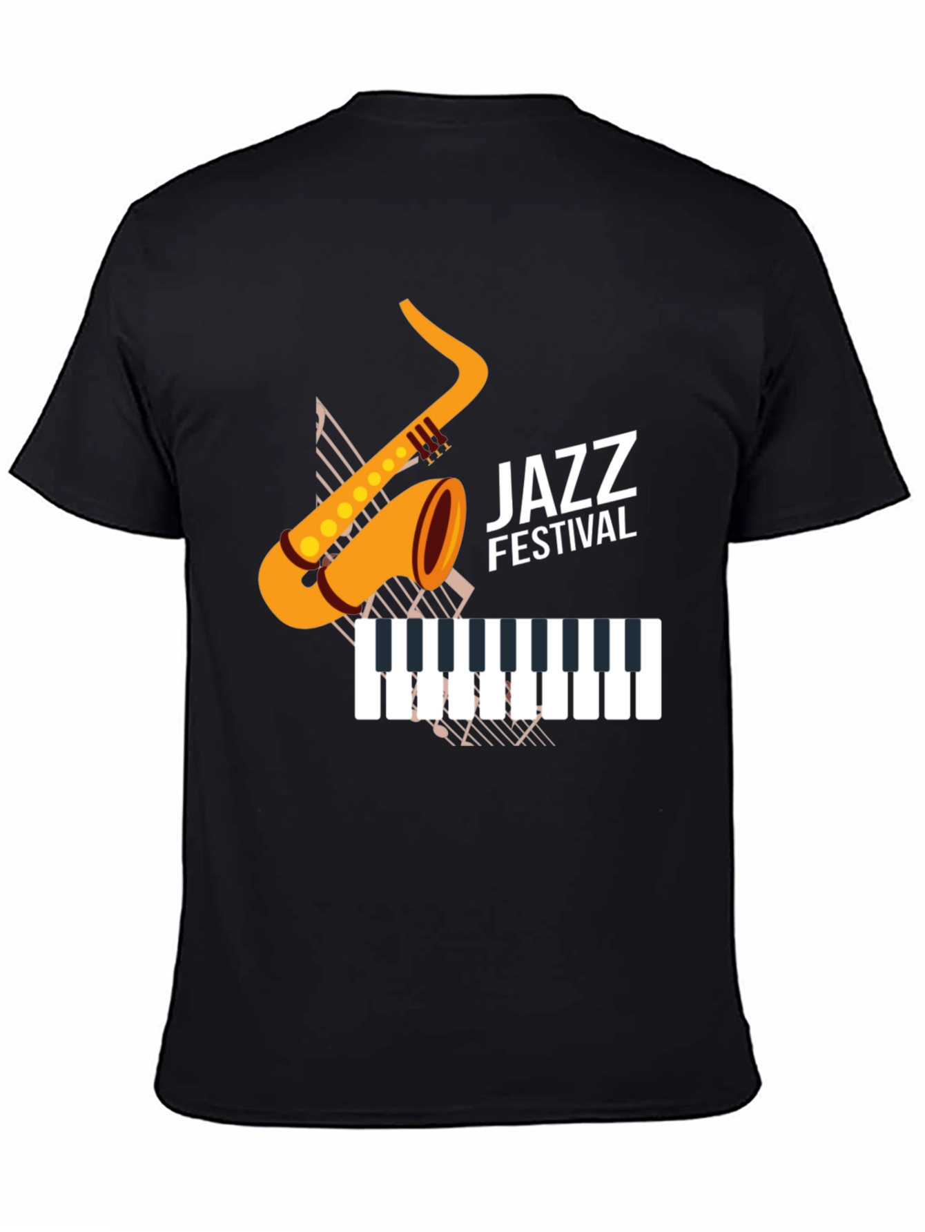 Jazz Festival Graphic Tee - Black Cotton Blend