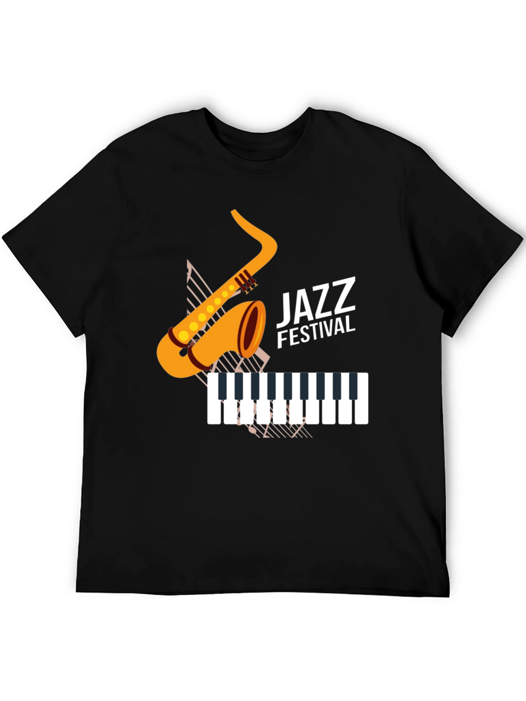 Jazz Festival Graphic Tee - Black Cotton Blend