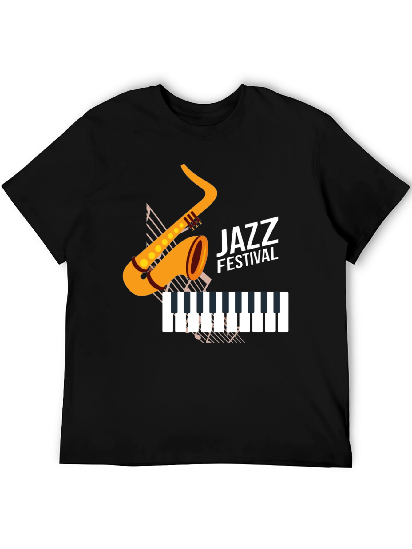 Jazz Festival Graphic Tee - Black Cotton Blend