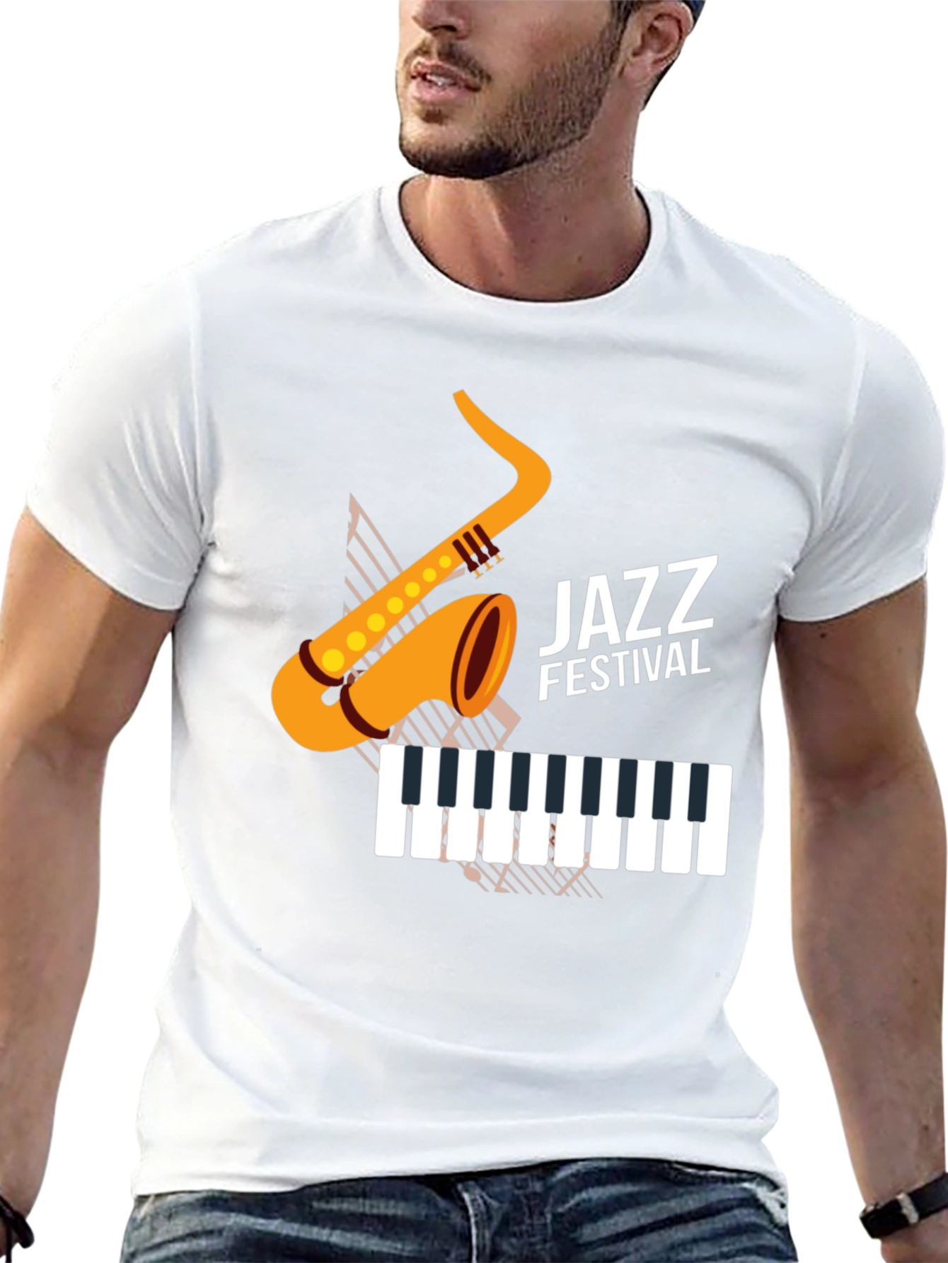 Jazz Festival Graphic Tee - Black Cotton Blend