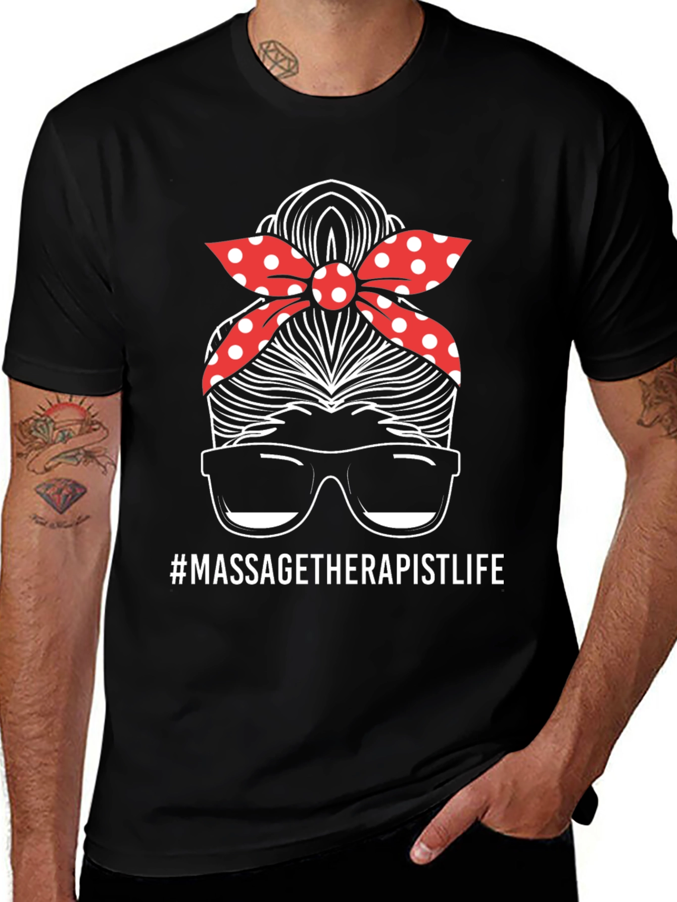 Massage Therapist Life Messy Bun T-Shirt