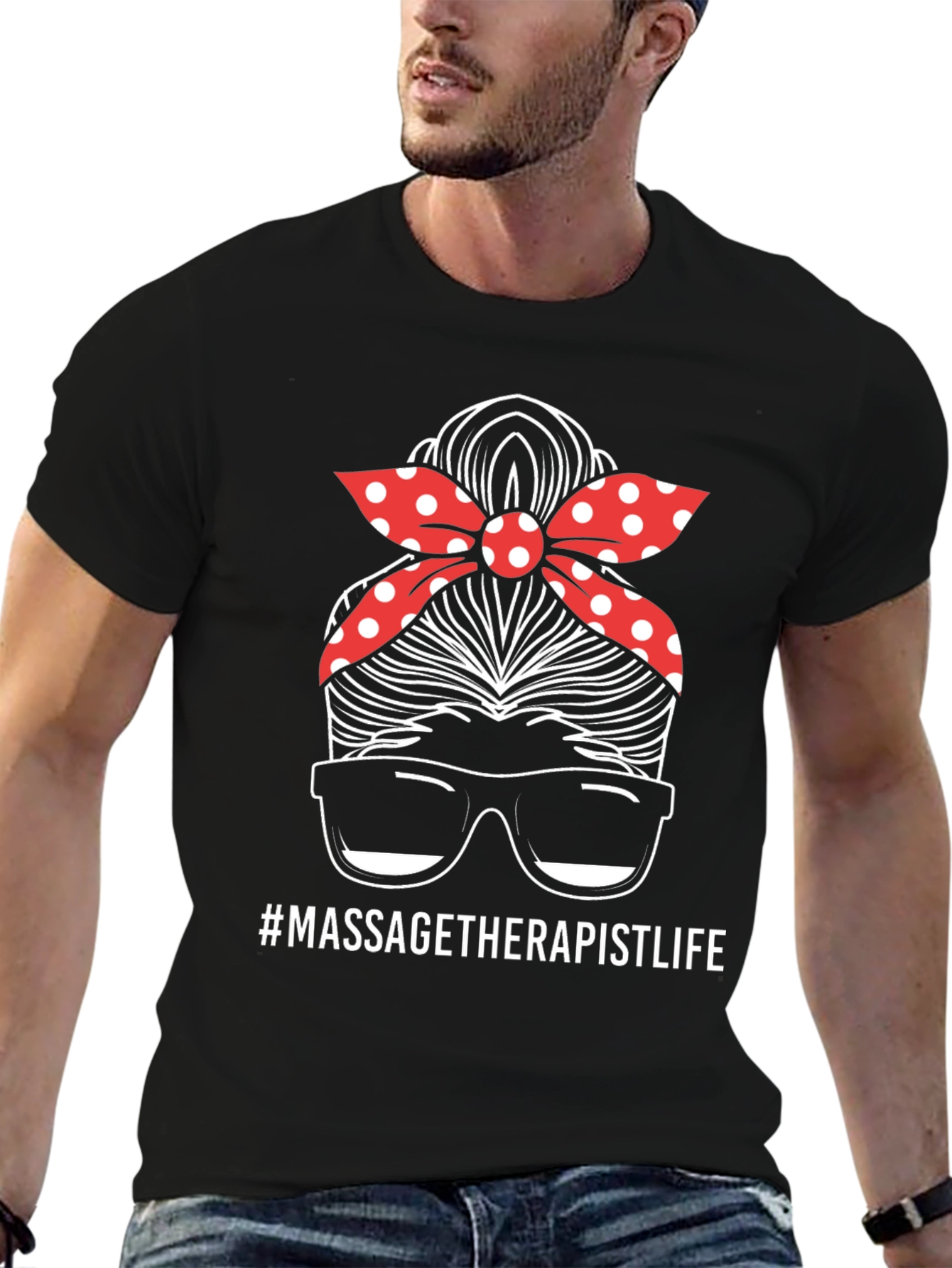 Massage Therapist Life Messy Bun T-Shirt