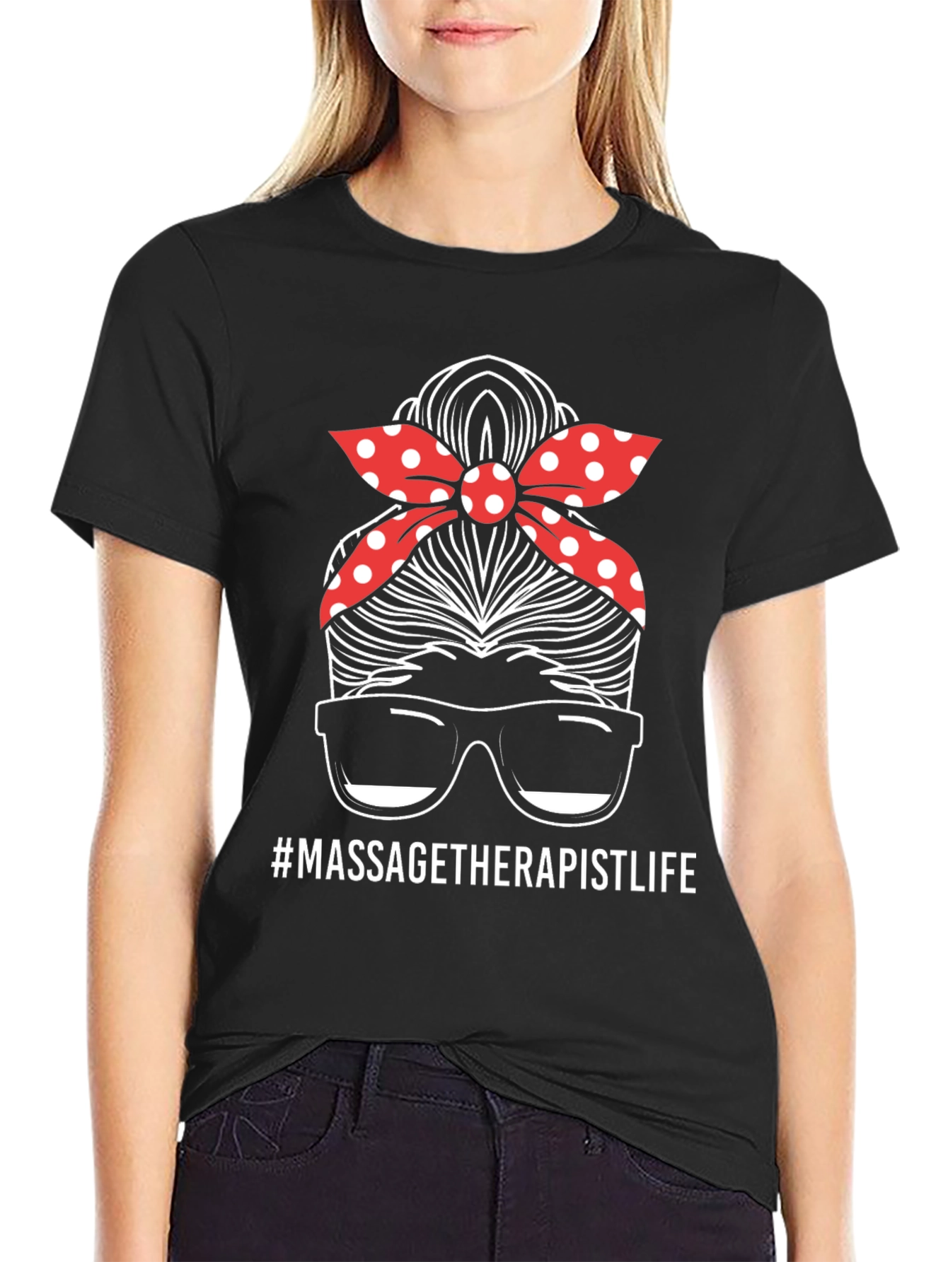 Massage Therapist Life Messy Bun T-Shirt