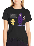 Funny Grim Reaper & Cat Lives T-Shirt