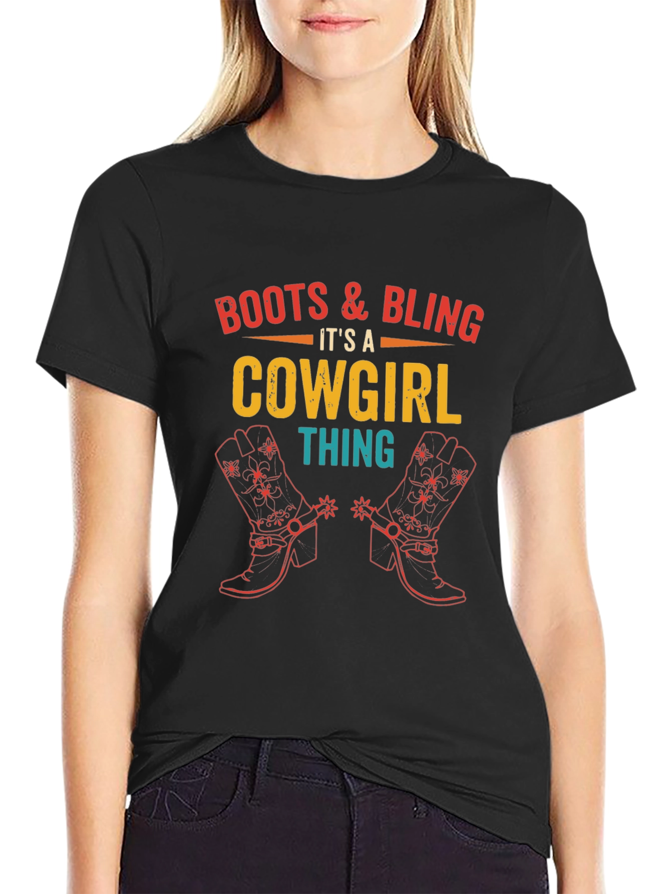 Boots & Bling Cowgirl Graphic Tee