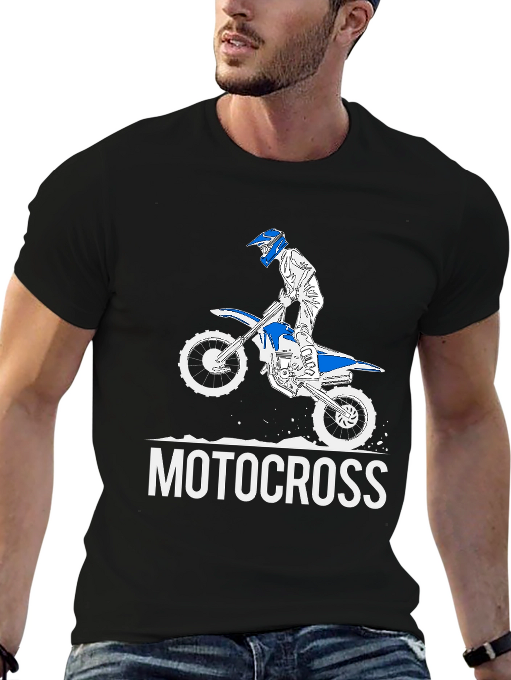 Motocross Rider Graphic T-Shirt - Black