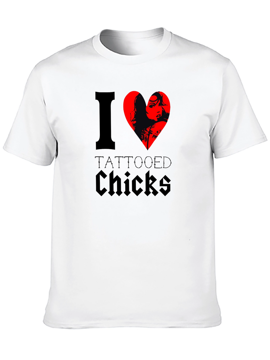 I Heart Tattooed Chicks Black T-Shirt