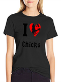 I Heart Tattooed Chicks Black T-Shirt