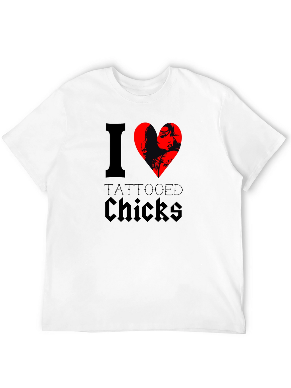 I Heart Tattooed Chicks Black T-Shirt